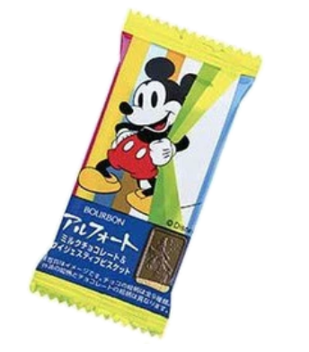 Bourbon Alfort Disney Chocolate Biscuit (Japan) 90g - Pack of 15