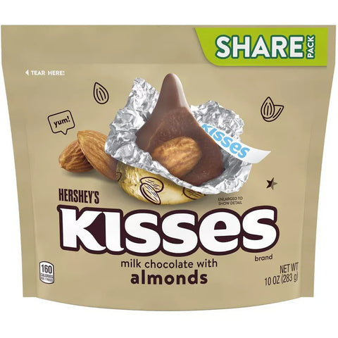 Hershey's Kisses Milk Chocolate with Almonds Share Pack 283g - Pack of 8