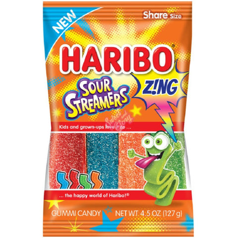 Haribo Sour Streamers 128g - Pack of 12