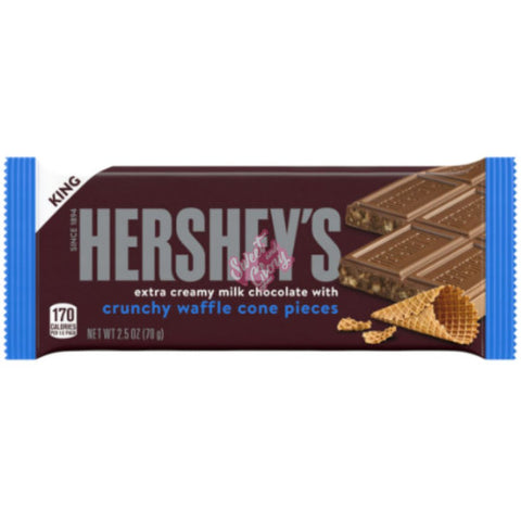 Hershey's Milk Chocolate with crunchy Waffle Cone pieces 71g - Pack of 18