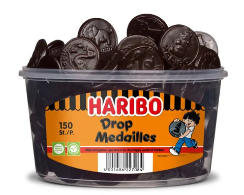 Haribo Drop Medailles (Liquorice Medals) 1350g Tub