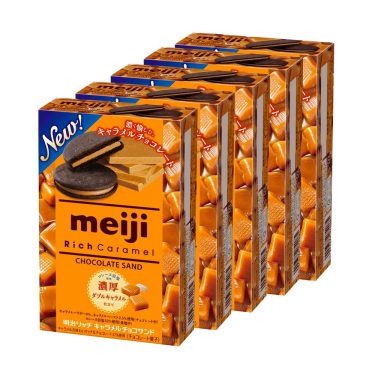 Meiji Rich Caramel Chocolate Biscuits (Japan) 96g - Pack of 5