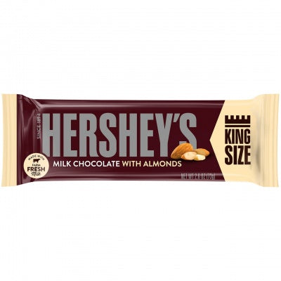 Hershey's King Size Milk Chocolate with Almonds 73g - Pack of 18