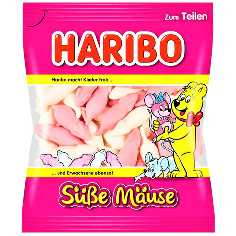 Haribo Susse Mause (Pink & White Mice) 175g - Pack of 16