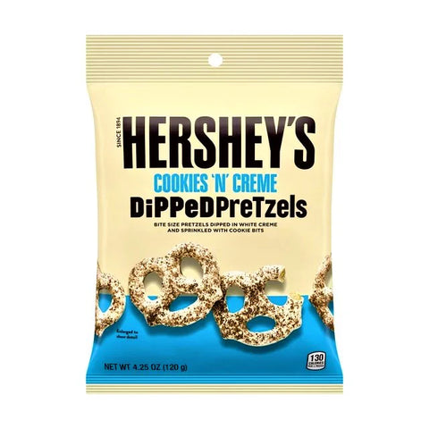 Hershey's Cookies and Cream Dipped Pretzels 120g - Pack of 12