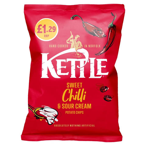 Kettle Chips Sweet Chilli & Sour Cream Bag 80g £1.29 PMP - 12 x 80g Bags