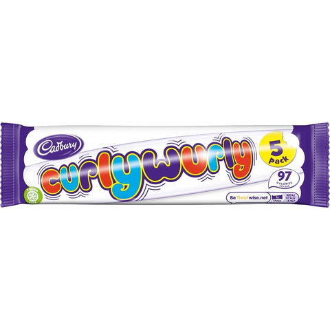 Cadbury Curly Wurly Chocolate Bar 5 Pack 107.5g - 28 x (5 x 21.5g)