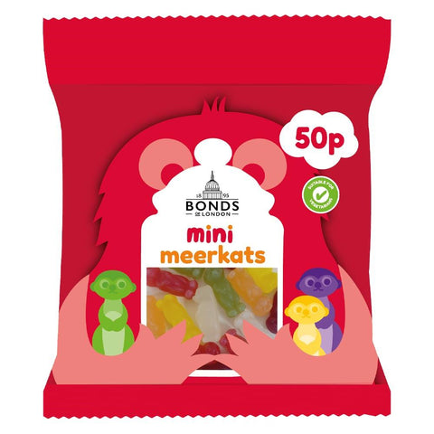 Bonds Mini Meerkats Treat Bags 50g 50p PMP - 20 x 50g Bags