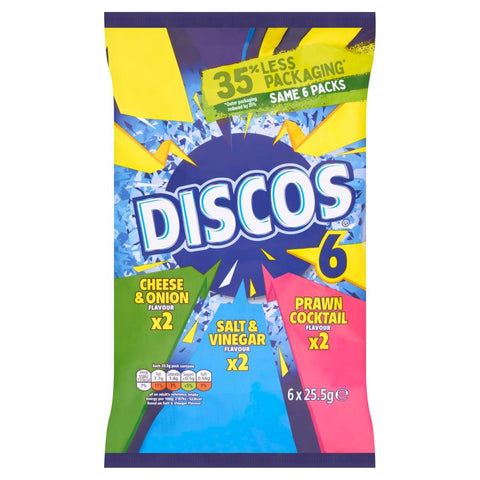 Discos Assorted Variety Crisps 6 Pack - 28 x (6 x 25.5g)