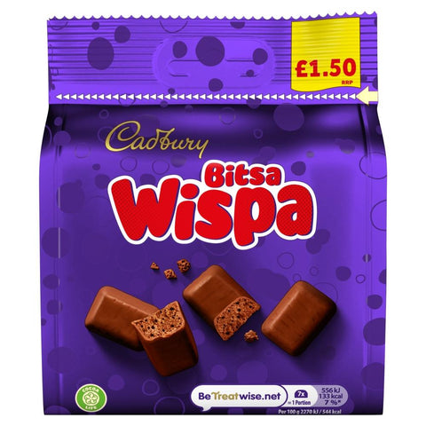 Cadbury Bitsa Wispa Chocolate Bag 85g £1.50 PMP - 10 x 85g Bags