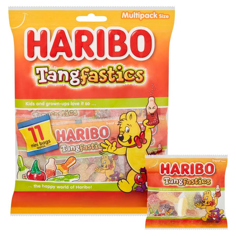 Haribo Tangfastics Minis Fruit & Cola Flavour Fizzy Jelly Sweets Multipack 176g - 10 x 176g Multipacks