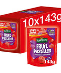 Rowntree's Fruit Pastilles Strawberry & Blackcurrant Sharing Pouch 143g - 10 x 143g Bags