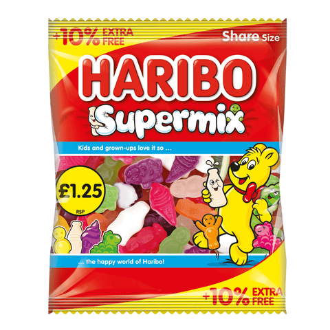 Haribo Supermix Bag 154g £1.25 PMP + 10% Extra Free - 12 x 154g Bags