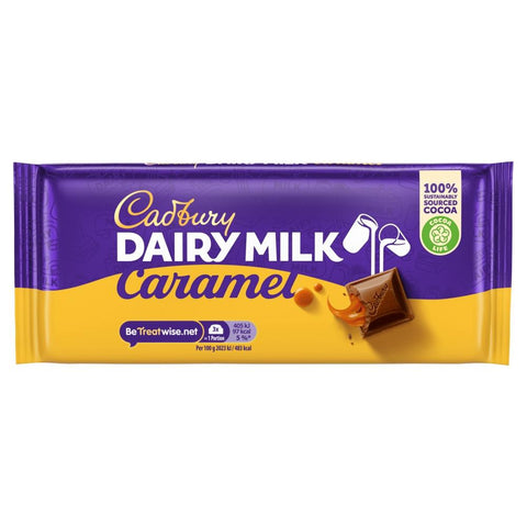 Cadbury Dairy Milk Caramel Chocolate Bar 120g - 16 x 120g Bars