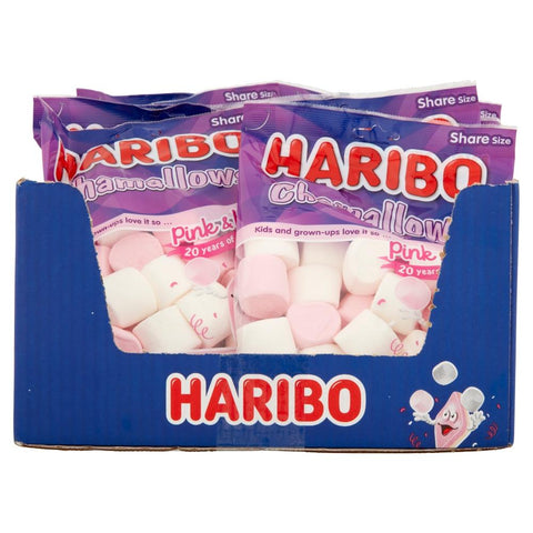 Haribo Chamallows Pink & White Share Bags 140g - 12 x 140g Bags