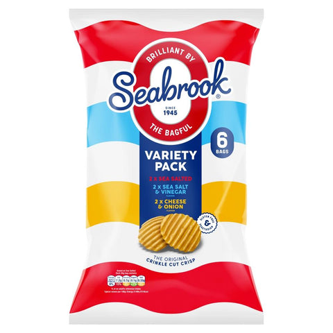 Seabrook The Original Crinkle Cut Crisp Variety 6 Pack 150g - 8 x (6 x 25g)