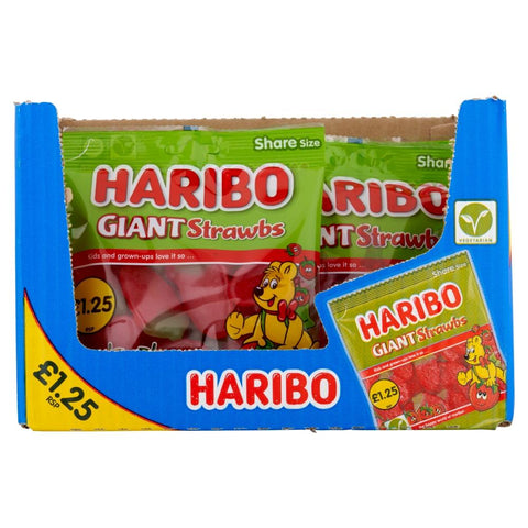 Haribo Giant Strawbs 140g £1.25 PMP - 12 x 140g Bags