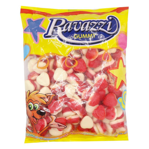 Ravazzi Strawberry & Cream Red Gummy Hearts 1kg