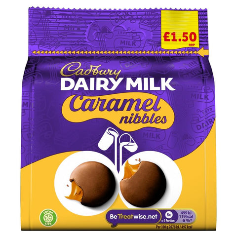 Cadbury Dairy Milk Caramel Nibbles Chocolate Bag £1.50 PMP 85g - 10 x 85g Bags