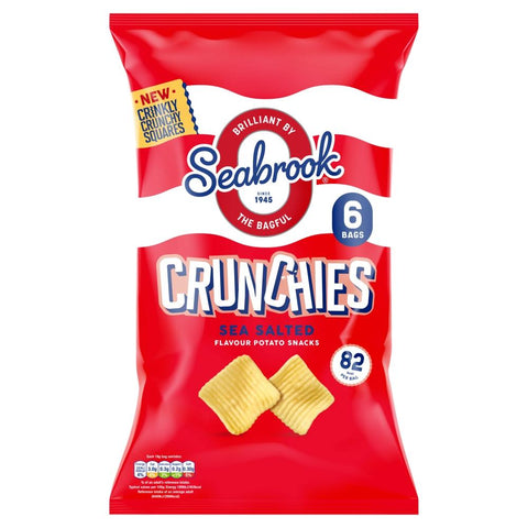 Seabrook Crunchies Sea Salted Flavour Potato Snacks 6 Pack - 10 x (6 x 18g)