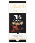 Lindt Excellence Dark 70% Cocoa Chocolate Bar 100g - 20 x 100g Bars