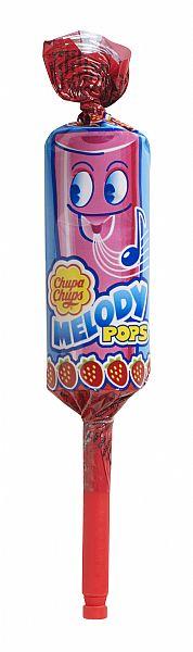 Chupa Chups Melody Pops Strawberry Flavour Lollipops 15g - 48 x 15g Lollipops