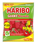 Haribo Giant Strawbs Bag 154g £1.25 PMP + 10% Extra Free - 12 x 154g Bags