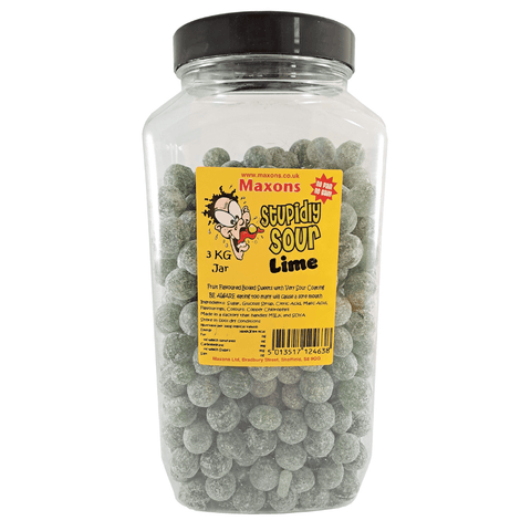 Maxon's Stupidly Sour Lime Sweets Jar 3kg