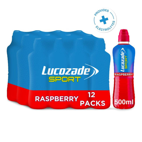 Lucozade Sport Raspberry Bottles 500ml - 12 x 500ml Bottles