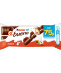 Kinder Bueno Milk and Hazelnuts Chocolate Bar 43g 75p PMP - 30 x 43g Bars