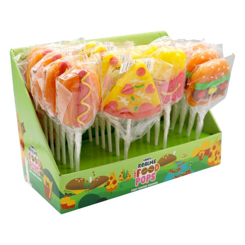 Candy Realms Fast Food Pops 50g - 24 x 50g Lollipops