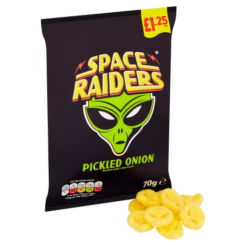 Space Raiders Pickled Onion Crisps 70g £1.25 PMP - 20 x 70g Bags