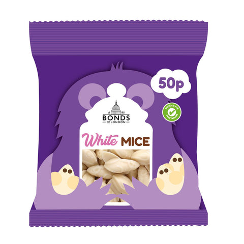 Bonds Mini White Mice Treat Bags 40g 50p PMP - 20 x 40g Bags