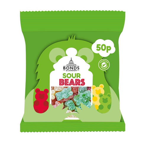 Bonds Fizzy Sour Bears Treat Bags 50g 50p PMP - 20 x 50g Bags