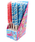 Crazy Candy Factory Strawberry & Bubblegum Twist Lollipops 80g - 24 x 80g Lollipops