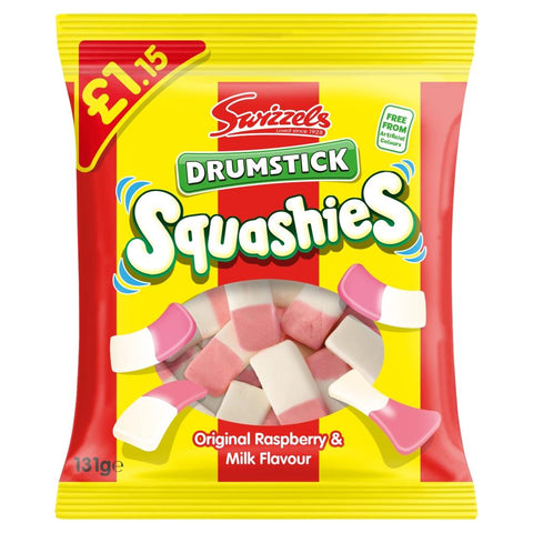 Swizzels Drumstick Squashies Original Raspberry & Milk Flavour 131g £1.15 PMP - 12 x 131g Bags