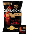 Walkers Sensations Thai Sweet Chilli 5 Pack Multipack Crisps 125g - 12 x (5 x 25g)