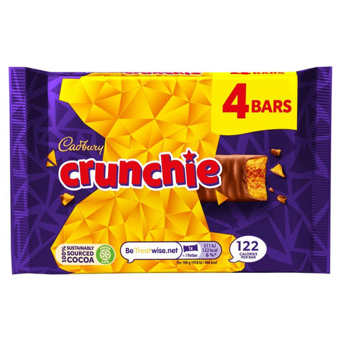 Cadbury Crunchie Chocolate Bars 4 Pack 104.4g - 10 x (4 x 26.1g)