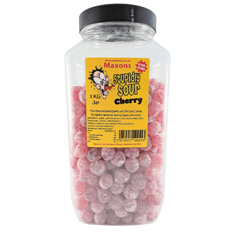 Maxon's Stupidly Sour Cherry Sweets Jar 3kg