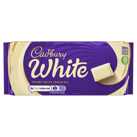 Cadbury Creamy White Chocolate Bar 90g - 24 x 90g Bars