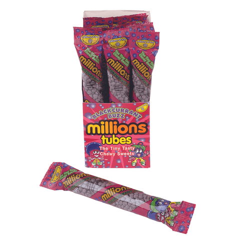 Millions Blackcurrant Buzz Tubes 55g - 12 x 55g Tubes