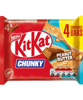 KitKat Chunky Peanut Butter Chocolate Bar Multipack 34g 4 Pack - 15 x (4 x 34g Bars)