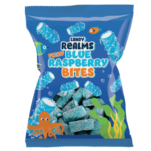 Candy Realms Fizzy Blue Raspberry Bites Bag 170g - 12 x 170g Bags