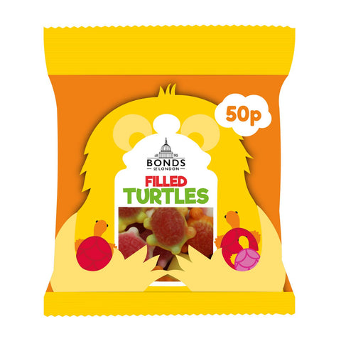 Bonds Filled Turtles Treat Bags 50g 50p PMP - 20 x 50g Bags