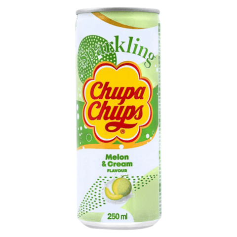 Chupa Chups Sparkling Melon and Cream Soda Can 250ml - 24 x 250ml Cans