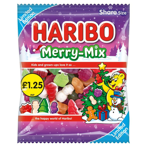 Haribo Limited Edition Merry Mix Bag 140g £1.25 PMP - 12 x 140g Bags