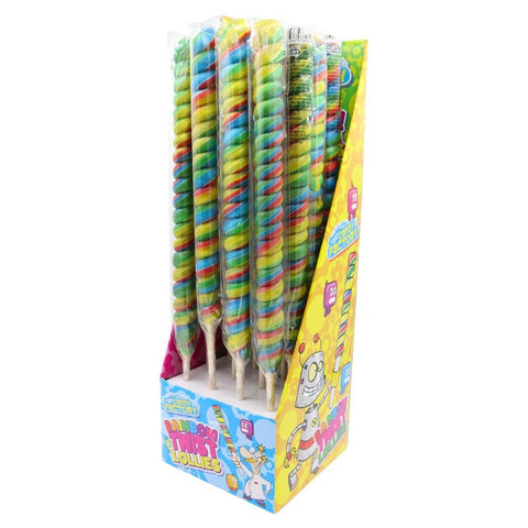 Crazy candy Factory Large Twist Lollipop 125g - 16 x 125g Lollipops