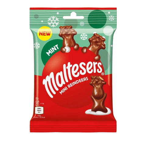 Maltesers Reindeer Chocolate Christmas Mint Mini Treats Bag 59g - 24 x 59g Bags