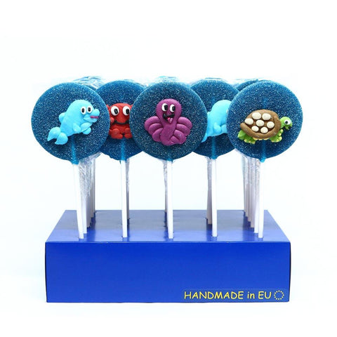 Sour Blue Sea Lollipop 70g - 24 x 70g Lollipops