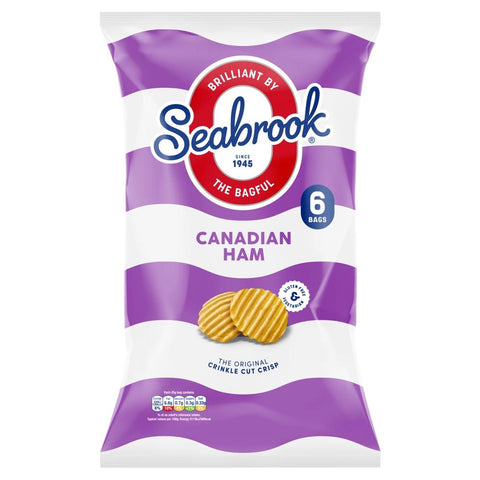 Seabrook Canadian Ham Crinkle Cut Crisps 6 Pack 150g - 8 x (6 x 25g)